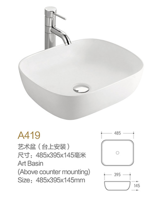 Chậu rửa hình chữ nhật Mặt bàn Chậu rửa màu đen Dễ dàng lắp đặt với các phụ kiện
